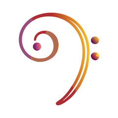 bass clef icon, bass clef flat illustration - simple vector illustration of bass clef , perfect for icons and logos