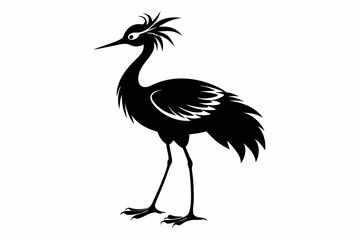 jacana line art silhouette vector illustration
