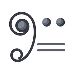 bass clef icon, bass clef flat illustration - simple vector illustration of bass clef , perfect for icons and logos