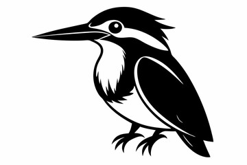 kingfisher line art silhouette vector illustration