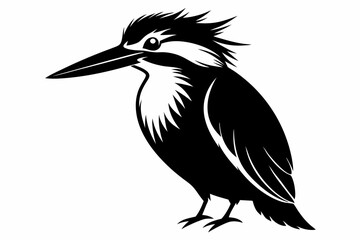 kingfisher line art silhouette vector illustration