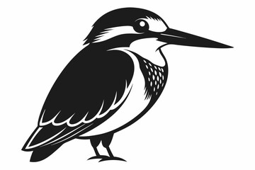 Obraz premium kingfisher line art silhouette vector illustration
