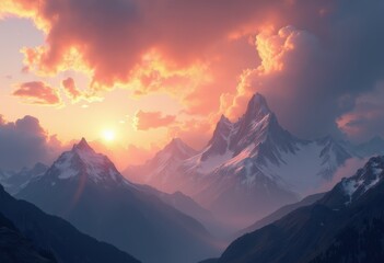 dramatic cloud formations over breathtaking mountain landscapes showcasing striking natural vistas scenic beauty, scene, sky, nature, horizon, sunlight, shadow