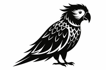 lorikeet bird line art silhouette vector illustration