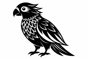 lorikeet bird line art silhouette vector illustration