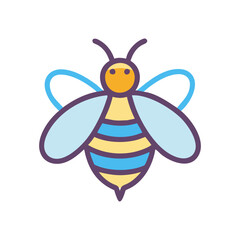 bee icon, bee flat illustration - simple vector illustration of bee , perfect for icons and logos