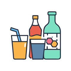 beverages icon, beverages flat illustration - simple vector illustration of beverages , perfect for icons and logos