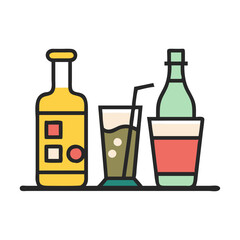 beverages icon, beverages flat illustration - simple vector illustration of beverages , perfect for icons and logos