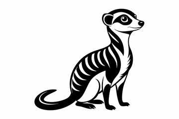 meerkat line art silhouette vector illustration