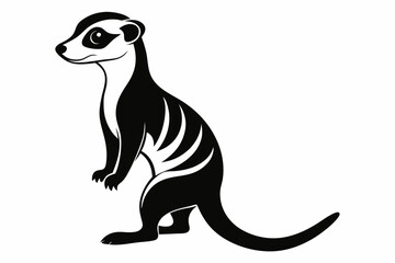 meerkat line art silhouette vector illustration