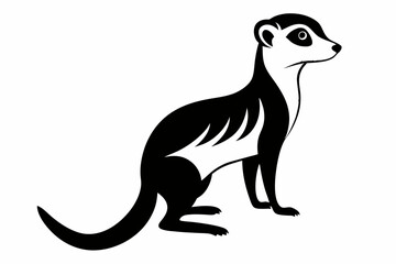 meerkat line art silhouette vector illustration