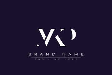 MKP abstract letter logo design. This logo is designed by three abstract letters.