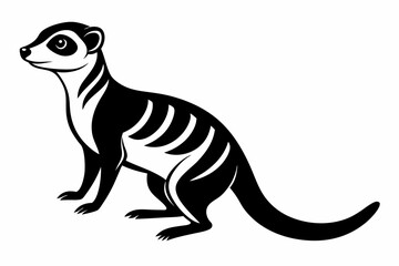 Obraz premium meerkat line art silhouette vector illustration