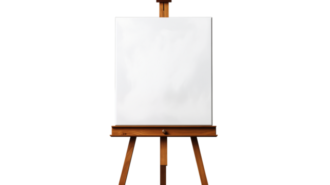 Wooden Easel Mockup Blank Canvas, Art Studio Presentation Template for Design.