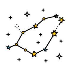 big dipper constellation icon, big dipper constellationflat illustration - simple vector illustration of big dipper constellation, perfect for icons and logos