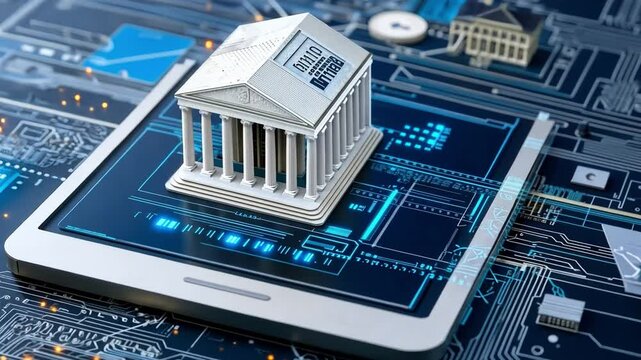 Innovative neobanking application showcasing digital architecture and financial technology integration