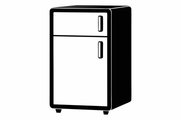 refrigerator line art silhouette vector illustration