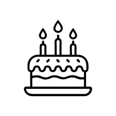 birthday cake with candles icon, birthday cake with candles flat illustration - simple vector illustration of birthday cake with candles , perfect for icons and logos
