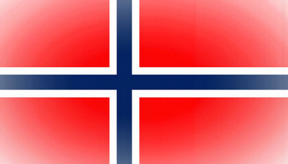 Fototapeta premium Minimalistic Norway flag design on red background, national symbolism