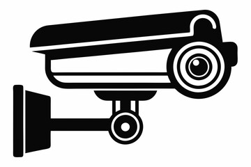 security camera line art silhouette vector illustration