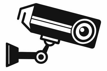 security camera line art silhouette vector illustration