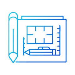 blueprint icon, blueprint flat illustration - simple vector illustration of blueprint , perfect for icons and logos