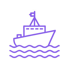 Naklejka premium boat icon, boat flat illustration - simple vector illustration of boat , perfect for icons and logos