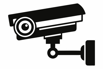 security camera line art silhouette vector illustration