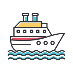 Obraz premium boat icon, boat flat illustration - simple vector illustration of boat , perfect for icons and logos