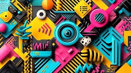 Fototapeta premium Geometric Shapes Abstract Background, design concept