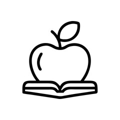book and apple literature icon, book and apple literature flat illustration - simple vector illustration of book and apple literature , perfect for icons and logos