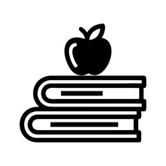 book and apple literature icon, book and apple literature flat illustration - simple vector illustration of book and apple literature , perfect for icons and logos