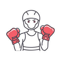 boxer with gloves icon, boxer with gloves flat illustration - simple vector illustration of boxer with gloves , perfect for icons and logos