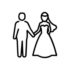 Fototapeta premium bride and groom icon, bride and groom flat illustration - simple vector illustration of bride and groom , perfect for icons and logos