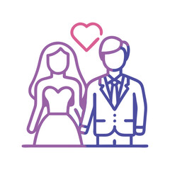 bride and groom icon, bride and groom flat illustration - simple vector illustration of bride and groom , perfect for icons and logos