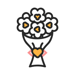 bride s bouquet icon, bride s bouquet flat illustration - simple vector illustration of bride s bouquet , perfect for icons and logos