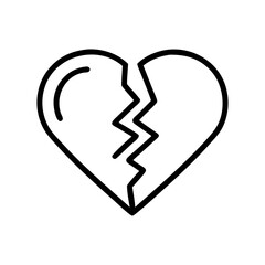 broken heart icon, broken heart flat illustration - simple vector illustration of broken heart , perfect for icons and logos