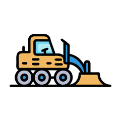 bulldozer icon, bulldozer flat illustration - simple vector illustration of bulldozer , perfect for icons and logos