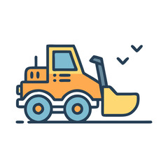 bulldozer icon, bulldozer flat illustration - simple vector illustration of bulldozer , perfect for icons and logos