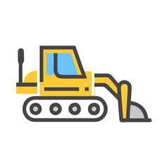 bulldozer icon, bulldozer flat illustration - simple vector illustration of bulldozer , perfect for icons and logos