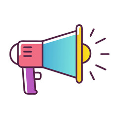 bullhorn for announcements icon, bullhorn for announcements flat illustration - simple vector illustration of bullhorn for announcements , perfect for icons and logos