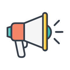 bullhorn for announcements icon, bullhorn for announcements flat illustration - simple vector illustration of bullhorn for announcements , perfect for icons and logos