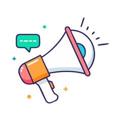 bullhorn for announcements icon, bullhorn for announcements flat illustration - simple vector illustration of bullhorn for announcements , perfect for icons and logos