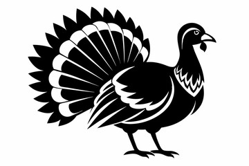 turkey line art silhouette vector illustration