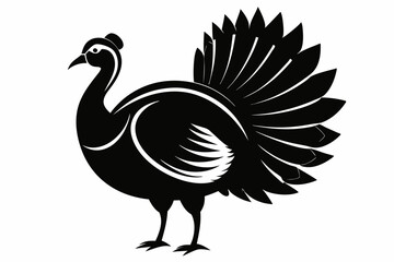 turkey line art silhouette vector illustration