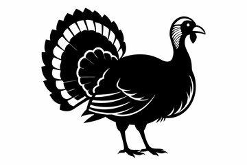 turkey line art silhouette vector illustration