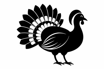 turkey line art silhouette vector illustration