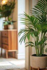 Fototapeta premium Potted Plant on Wooden Stand