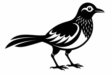 Fototapeta premium weaverbird line art silhouette vector illustration