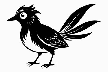 Fototapeta premium weaverbird line art silhouette vector illustration